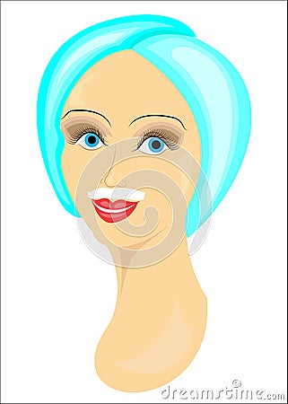 The face of a girl. The lady does the depilation of the face. Removes hair over the upper lip. Vector illustration Cartoon Illustration