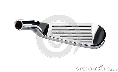 Face of Golf Club Iron Head Isolated on White Background Stock Photo