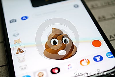 Face ID Faceial Recognition Animoji Emoji Poop Editorial Stock Photo