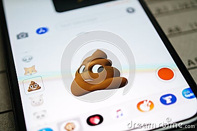 Face ID Faceial Recognition Animoji Emoji Poop Editorial Stock Photo