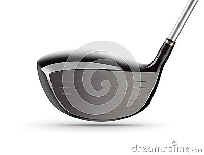 Face of Large Driver Golf Club on White Background Stock Photo