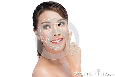 Face lift anti-aging treatment Stock Photo
