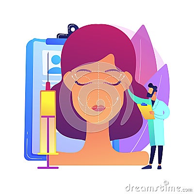 Face lifting abstract concept vector illustration. Vector Illustration