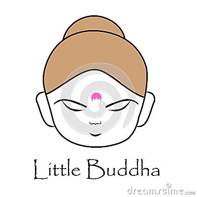 Face of a Little Buddha Vector Illustration