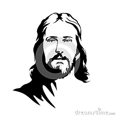 Face of the Lord Jesus Christ. Vector Illustration