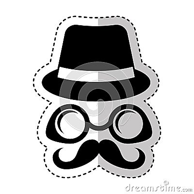 Face male hipster style Vector Illustration