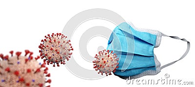 Face mask against coronavirus Covid19. Protection from Covid Stock Photo