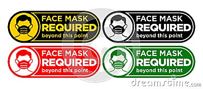 Face mask required sign Vector Illustration