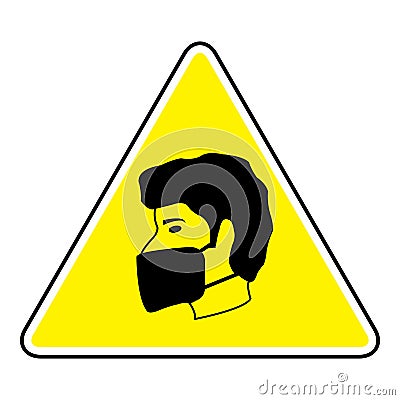 Wear a face mask remember icon Vector Illustration