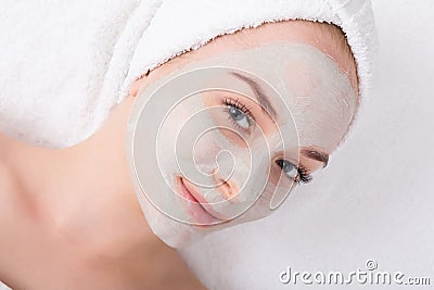 Face mask, spa beauty treatment, skincare Stock Photo