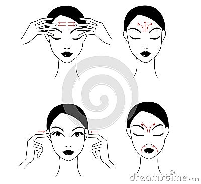 Face massage Vector Illustration