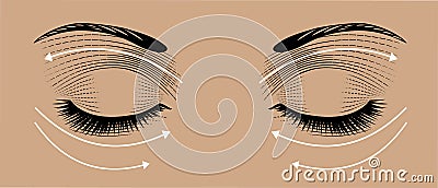 Face massage instruction eyes Vector Illustration