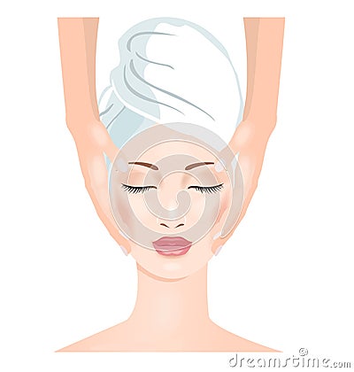 Face massage Vector Illustration