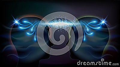 Human Head Telepathy Inspiration Enlightenment Unity consciousness Stock Photo