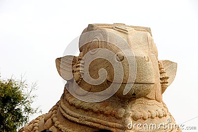 Face of Nandi at Lepakshi Stock Photo