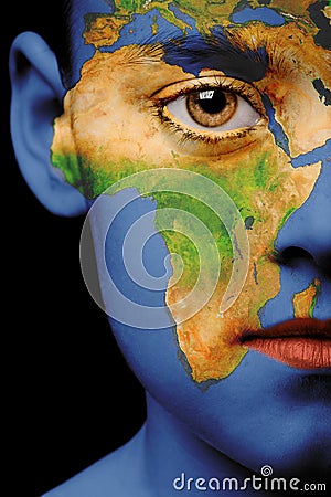 Face paint - africa Stock Photo