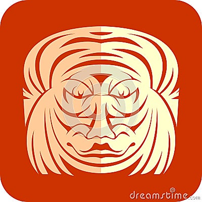 Face paper cut Vector Illustration