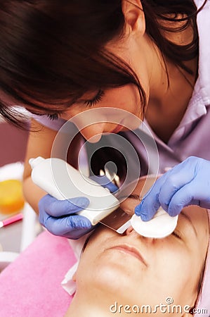 Face peeling Stock Photo