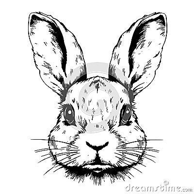face rabbit portrait Vector Illustration