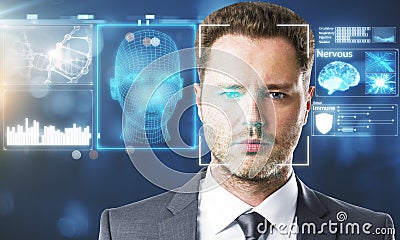 Face recognition concept Stock Photo