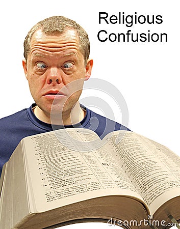 Face of religious confusion Stock Photo