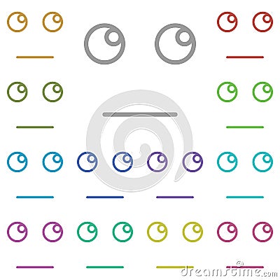 Face, with, rolling, eyes multi color icon. Simple thin line, outline vector of emotion icons for ui and ux, website or mobile Stock Photo