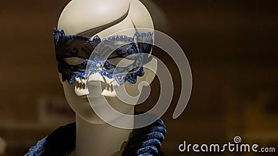 Face of a sexy lace masked display mannequin Stock Photo