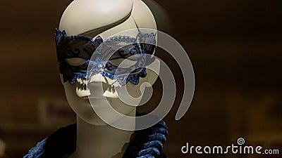 Face of a sexy lace masked display mannequin Stock Photo