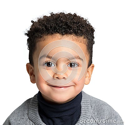 Face shot of cute little afro american boy Stock Photo