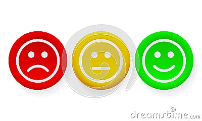 Face smile icon positive, negative opinion vector buttons Vector Illustration