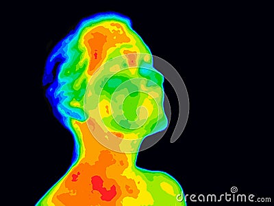 Face Thermograpy Carotid Stock Photo