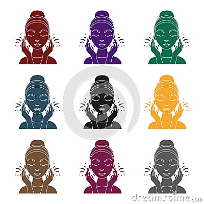 Face washing icon Vector Illustration