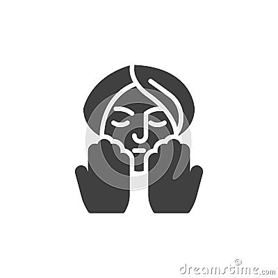 Face washing vector icon Vector Illustration