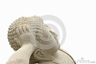 Face of a peacefully white marble Zen Buddha statue, China Stock Photo