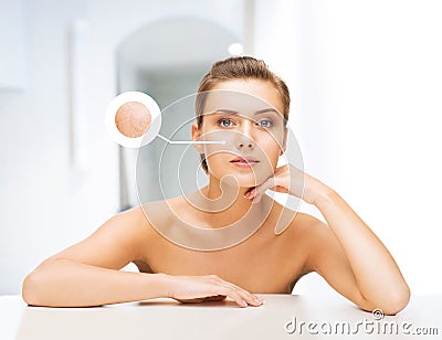 Face of woman with dry skin Stock Photo