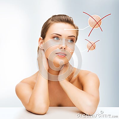 Face of woman with dry skin Stock Photo