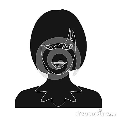 The face of a woman with a hairdo. Vector Illustration