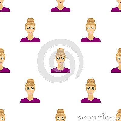 The face of a woman with a hairdo. Vector Illustration