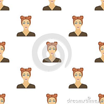 The face of a woman with a hairdo. Vector Illustration