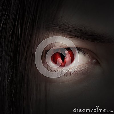 Face of a young male vampire close up Stock Photo