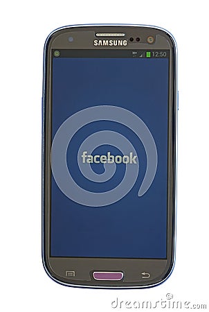 Facebook on Android device Editorial Stock Photo