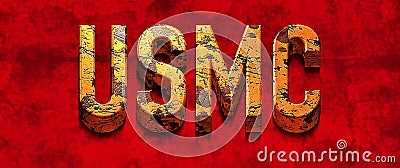 Facebook Banner for USMC - US Marine Corps. Red grunge background Stock Photo