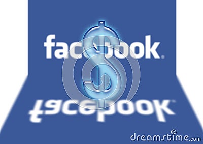 Facebook logo dollar $ sales Editorial Stock Photo