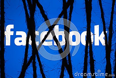 Facebook. Concept of internet censorship Editorial Stock Photo