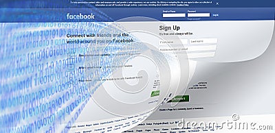 Facebook data hack leaks clone concept image Editorial Stock Photo