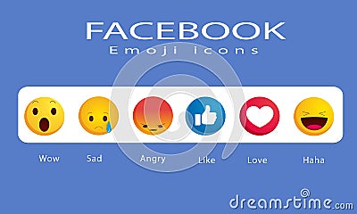 Facebook Emoji icons Cartoon Illustration