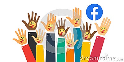 Facebook emoticon button. Care Emoji Reaction for Social Network. Kyiv, Ukraine - April 25, 2020 Vector Illustration