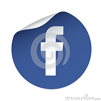 Facebook icon and blue vector sticker Vector Illustration