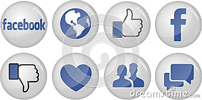 Facebook Icon Collection Vector Illustration