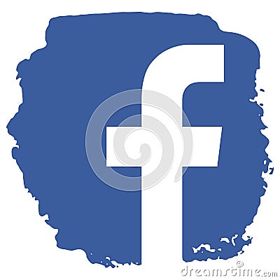 Facebook icon grunge style vector Vector Illustration